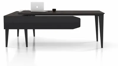 Obrázek produktu pro Moderní psací stůl, černá barva, kancelářský pracovní prostor, elegantní, nadčasový