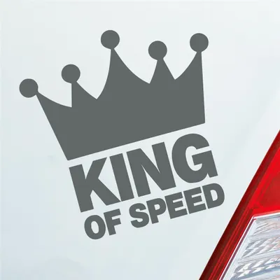 Produktbild von Auto Aufkleber King of Speed Racing Race Tuning Krone 10x10 cm Grau Sticker Heckscheibenaufkleber