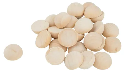 Produktbild von XXL Holz-Halbkugel Ø 30 mm 25 Stück geschliffen poliert ohne Bohrung Durchmesser 3 cm Höhe 1,5 cm Rohholz Bastelbedarf Dekoartikel