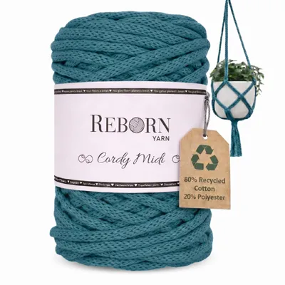 Produktbild von Makramee Garn 4mm Cordy Midi, 250g Baumwollkordel, weich & reißfest 131 Ocean Teal