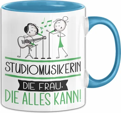 Produktbild von Studiomusikerin Geschenk Tasse Becher Die Frau Die Allen Kann Geschenkidee für eine Studiomusikerin Lustig (Blau)