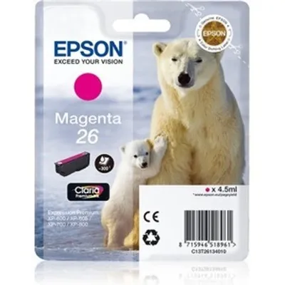 Produktbild von Epson Polar bear 26 Eisbär Claria Premium Single Magenta Tinte, Standardertrag, Magenta, Tinte auf Pigmentbasis, 4,5 ml, 1 Stück(e), Einzelpackung