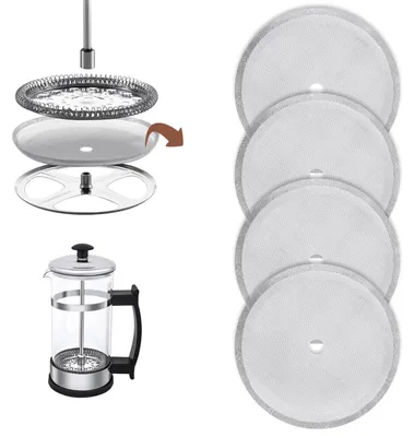 4er-Pack Edelstahl-Kaffeefilter für French Press 1000 ml