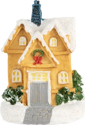 Produktbild von Clayre & Eef Dekoratives Haus mit LED 6x5x9 cm Gelb Kunststoff