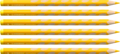 Immagine prodotto di Matita colorata ergonomica per mancini - STABILO EASYcolors - confezione da 6 - giallo