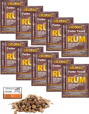 Produktbild von 10 x Alcotec Turbohefe - Rum-hefe 73g, Alkohol Brennhefe, Gärhefe, Wodkahefe, Turbo Hefe, Wodka Hefe