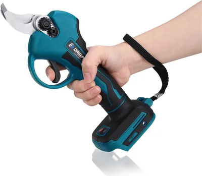 Zdjęcie produktu dla Drillpro Sekator elektryczny, silnik bezszczotkowy, 18 V, ostrza ze stali węglowej SK5, średnica cięcia 25mm, sekator akumulatorowy, z 2 akumulatorami