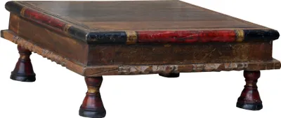 Produktbild von Kleiner Tisch, Blumenbank, Kaffeetisch, Beistelltisch, Couchtisch - Modell 6, Mehrfarbig, Holz, 15*38*38 cm, Kaffeetische & Bodentische