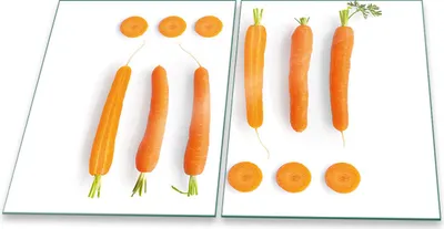 Produktbild von Herdabdeckplatten Spritzschutz Glas Universal 2teilig 2x40x52 Gemüse Orange