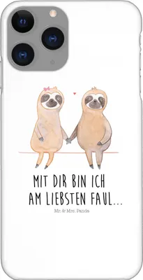 Produktbild von Mr. & Mrs. Panda Iphone 11 Pro Handyhülle Faultier Pärchen - Weiß - Geschenk, faul, Premium Kunststoff, Liebe, Beziehung, Handy Case, Faultiere, Gemeinsam