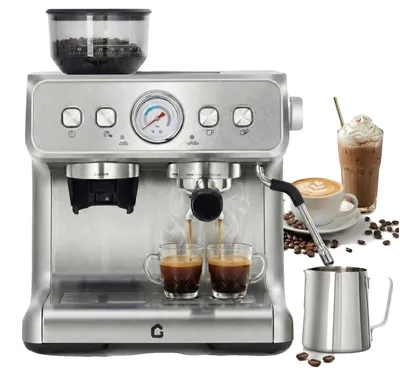 Obrázek produktu pro Espresso stroj, 30 stupňů nastavení mletí, PID regulace teploty, EU