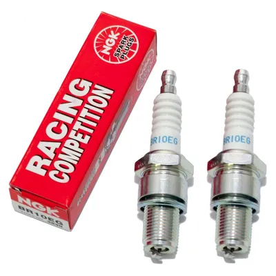 Produktbild von Zündkerzen Set NGK 2x BR10EG Racing-Zündkerze / Rennzündkerze entstört, 19,0mm Langgewinde Ø 14,0mm Hex 20,8mm, Elektrodenabstand 0,75mm, Wärmewert 10, 3830 / 3993