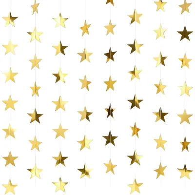 Sterngirlande aus Papier, 20 m, Gold, für Partys & Deko