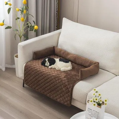 Image de Lit pour chien moelleux, 75 x 75 cm, lavable, grand format