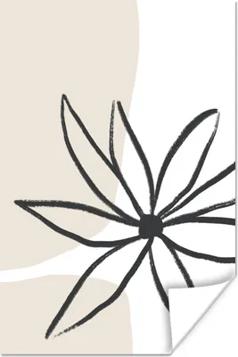 Produktbild von MuchoWow® Poster Blumen - Minimalismus - Pastell 120x180 cm - Kunstposter