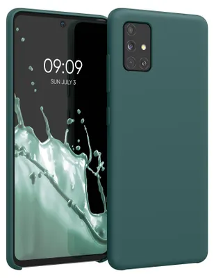 Produktbild von kwmobile Handyhülle für Samsung Galaxy A51 Hülle - Case Silikon - Kabelloses Laden - Schutzhülle Cover in Blaugrün