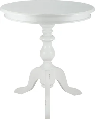Produktbild von CLP Beistelltisch Wiva 70 cm aus Mindiholz Tischplatte rund Couchtisch antik weiß