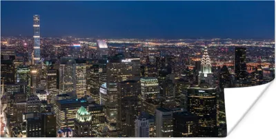 Produktbild von MuchoWow® Poster New York - Nacht - Sternenhimmel 120x60 cm - Bild
