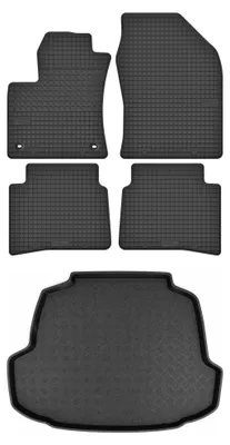 Produktbild von Gummimatten + Kofferraumwanne für Toyota Corolla XII E21 ab 2019 (Limousine, Hybrid) – Schwarz, passgenau – Wielganizator