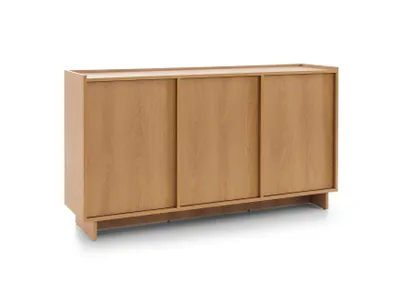 Produktbild von BETTSO Kommode SUNA Japandi Sideboard Anrichte Eiche Caramel grifflos Schrank Wohnzimmer, 6 Fächer, 147x81x39 cm, Saugroboter-geeignet