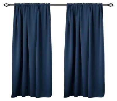 2er-Set blickdichte Vorhänge, 250 g/m², 135x175 cm, dunkelblau