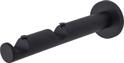 Obrázek produktu pro MDEKOR Držák záclonové tyče na zeď černý matný pro 19 mm 2 kolejnicovou záclonovou tyč, držák záclonové tyče, držák na zeď P-TYP