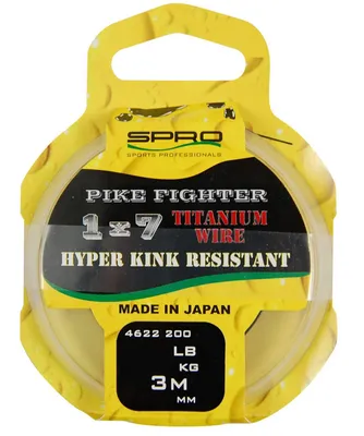 Produktbild von Spro Pike Fighter Titanium Wire 3m - Titanvorfach, Durchmesser/Tragkraft:0.21mm / 17lb / 7.7kg Tragkraft