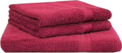 Produktbild von Betz 3-tlg. Saunatuch Set PREMIUM 1 Saunatuch 2 Handtücher 100%Baumwolle  Farbe: dunkelrot