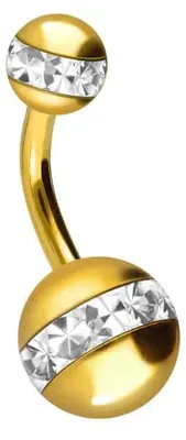 Produktbild von Bauchnabelpiercing Chirurgenstahl Bananabell EPOXY-RING-KUGELN Gold Stablänge: 8mm