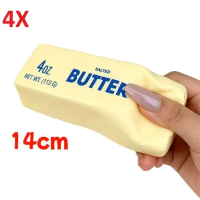 Produktbild von 4 X Therapieknete Squishy Butter–Weiche dehnbar Knetmasse weicher Slow lustigen Butter-Design, Anti-Stress, Spielspaß für Kinder & Erwachsene (113 G)
