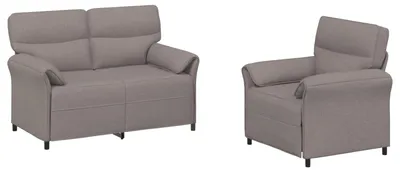 Immagine prodotto di vidaXL Set di divani, 2 pezzi, color taupe, rivestimento in tessuto