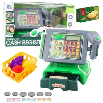 Produktbild von Registrierkasse für Kinder, Zubehör, Korb, Obst, Lichter, klingt grün