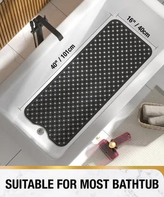 Imagen del producto de Alfombrilla antideslizante, 101 x 40 cm, resistente al moho, para la bañera