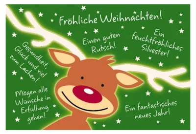 Produktbild von X-mas Postkarte Der Elch Fröhliche Weihnachten! Einen guten ...