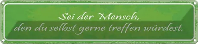 Produktbild von vianmo Blechschild 10x46 cm sei der Mensch den du selbst Dekoration Spruch Zitat