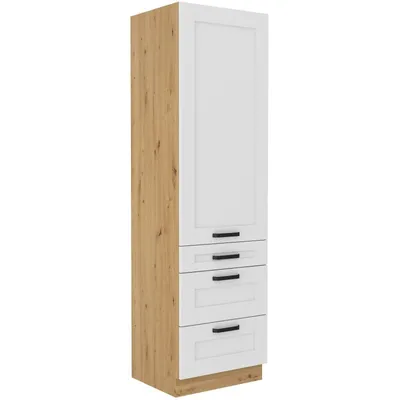 Produktbild von Lebensmittelschrank mit Schubladen LAILI – Breite 60 cm, weiß / Eiche Artisan