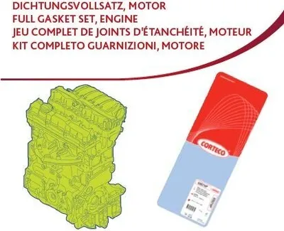 Produktbild von CORTECO 430616P Motor-Dichtungsvollsatz Dichtsatz passend für PEUGEOT 807 MPV 406 (8B) für CITROËN C8 II