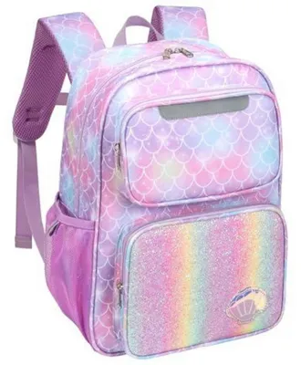 Immagine prodotto di Zaino per bambine, 15 litri, colore lilla, motivo sirena, leggero, idrorepellente, ergonomico, adatto a bambine dai 5 agli 8 anni