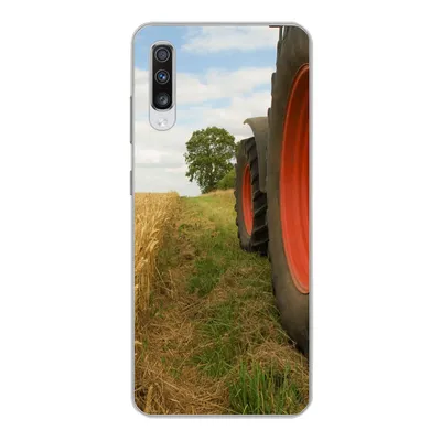 Produktbild von MuchoWow® Handyhülle Schutzhülle Hülle für Samsung Galaxy A70 Traktor - Räder - Weizen Silikon Softcase Handy Hülle - Schutzhaube
