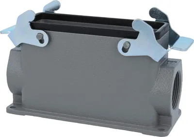 Produktbild von HARTING Han 24B Sockelgehäuse hoch, 2xM32 seitlicher Kabelabgang, mit 2 Querbügeln Verschraubung M32 Klemmbereich