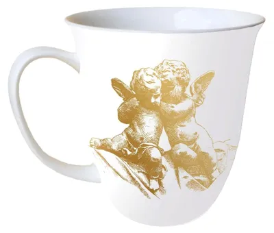 Produktbild von Tasse 0,4 l Henkeltasse Becher Kaffeetasse Teetasse Tasse mit Schutzengel Engel Weihnachtstasse