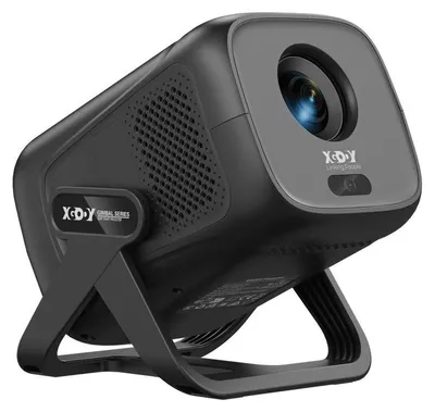 Zdjęcie produktu dla Projektor LCD do kina domowego, natywna rozdzielczość 1080P, obsługa 4K, 650 lumenów, Wi-Fi 6, Bluetooth 5, Android 11, przenośny, z automatycznym ustawianiem ostrości i sterowaniem głosowym, do projekcji sufitowej