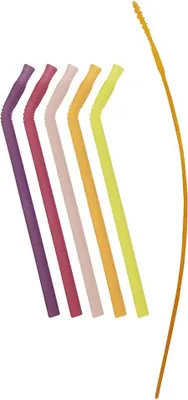 Image de B.Box Set Pailles en silicone rose/orange