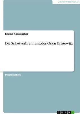 Produktbild von Die Selbstverbrennung des Oskar Brüsewitz