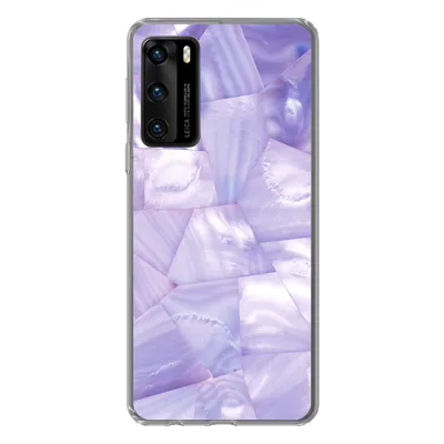 Produktbild von MuchoWow® Handyhülle Schutzhülle Hülle für Huawei P40 Naturstein - Muster - Perlmutt Silikon Softcase Handy Hülle - Handytasche