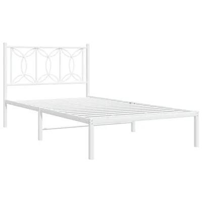 Produktbild von "2026 Aktion"Bettgestell Stylishces - Einzelbett/Jugendbett mit Lattenrost - mit Kopfteil - Metall Weiß 107x203cm - Klassische Betten NeuMöbel275362