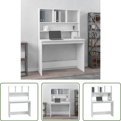 Obrázok produktu pre The Living Store Písací stôl s policou biely 102x45x148 cm materiál na báze dreva