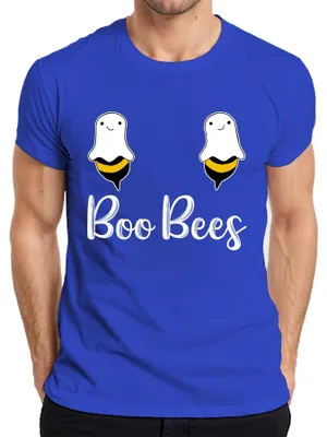 Zdjęcie produktu dla Boo Bees Halloween Pun Śmieszne Pszczoły Duchy Prezent Koszulka Męska, Niebieski, M