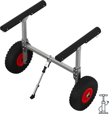 Immagine prodotto di Carrello per canoe con pneumatici carrello di trasporto SUP board alluminio SUPROD KW260-LU, nero/rosso