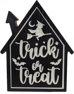 Produktbild von Halloween Aufsteller ";Trick or Treat"; aus Holz 20cm